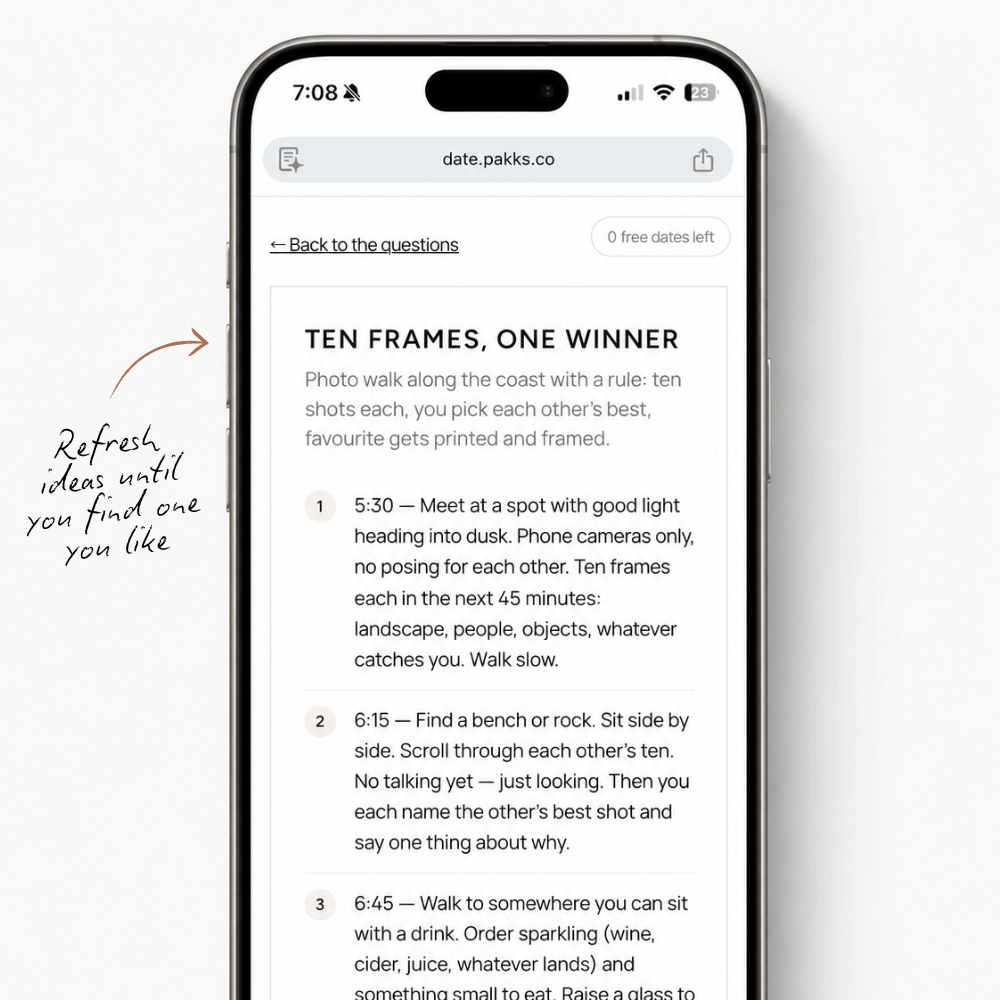 Conversation Guide & Date Shuffle App
