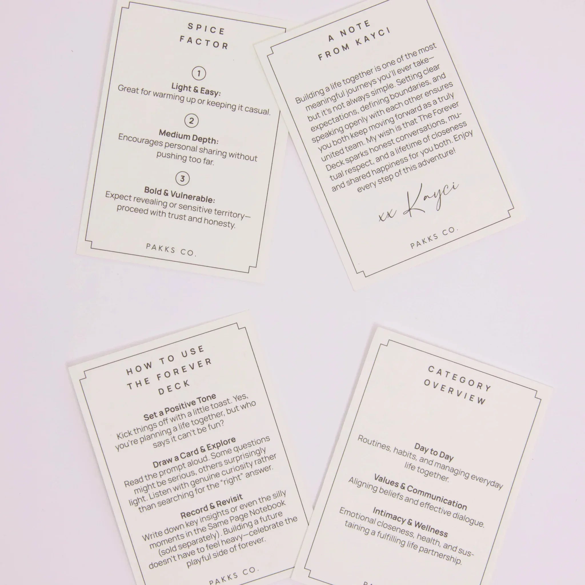 Forever Deck Conversation Cards - Pakks